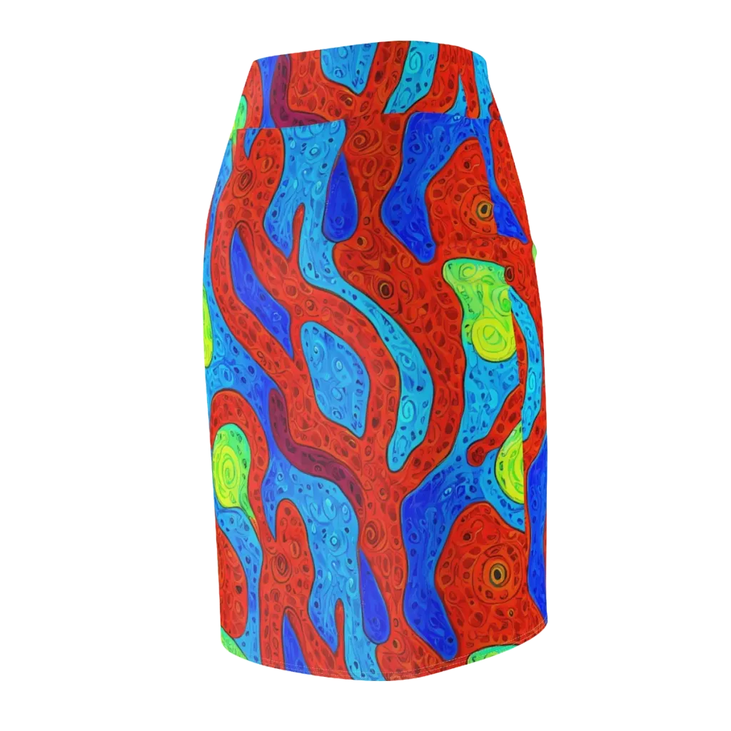 Amoeba Arcade on Pencil Skirt — Back Side