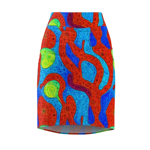 Amoeba Arcade on a Pencil Skirt