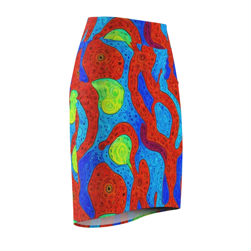 Amoeba Arcade on Pencil Skirt — Front Side