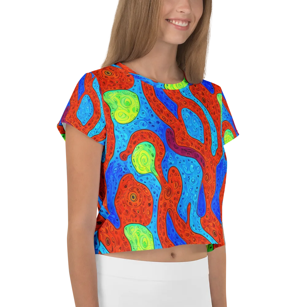 Amoeba Arcade on Crop Tee — Right