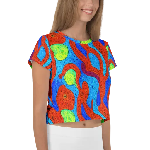Amoeba Arcade on a Crop Tee