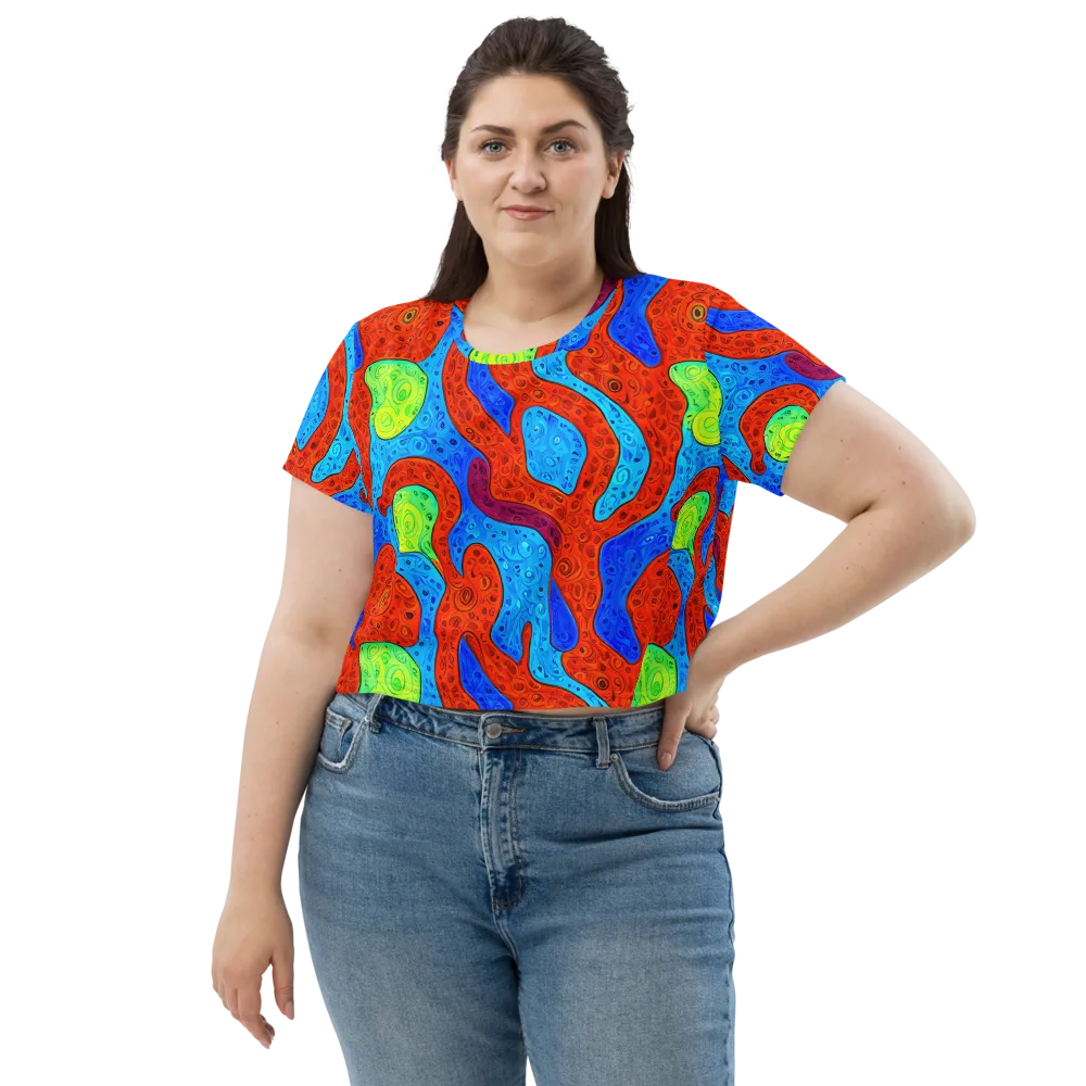 Amoeba Arcade on Crop Tee — Front