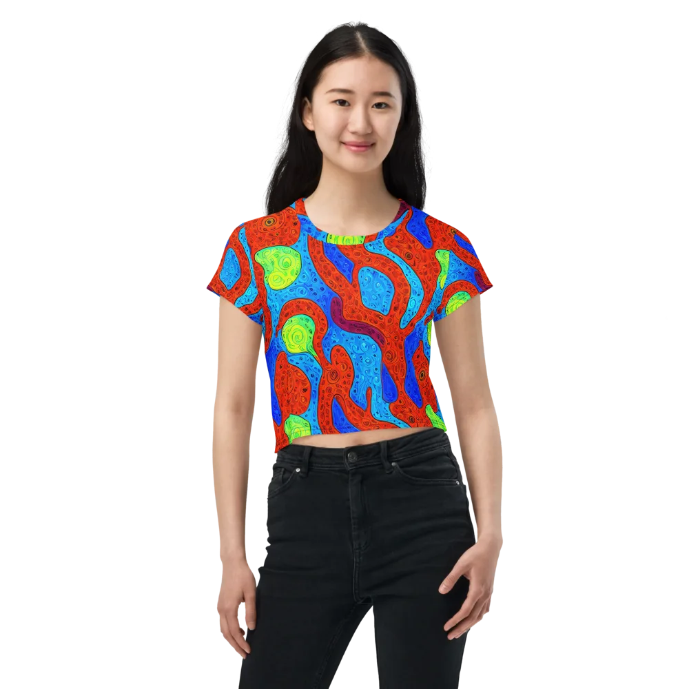 Amoeba Arcade on Crop Tee — Front