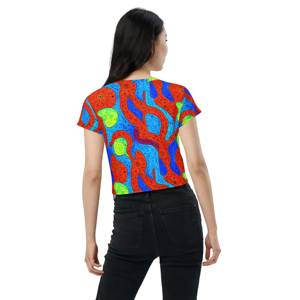Amoeba Arcade on Crop Tee — Back
