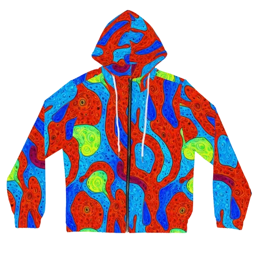 Amoeba Arcade on a Women's Full-Zip Hoodie