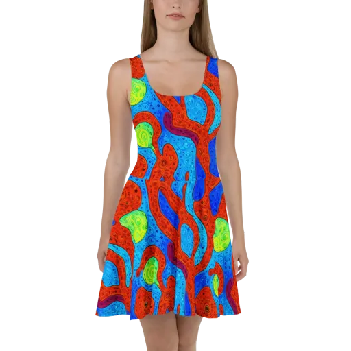 Amoeba Arcade on a Skater Dress