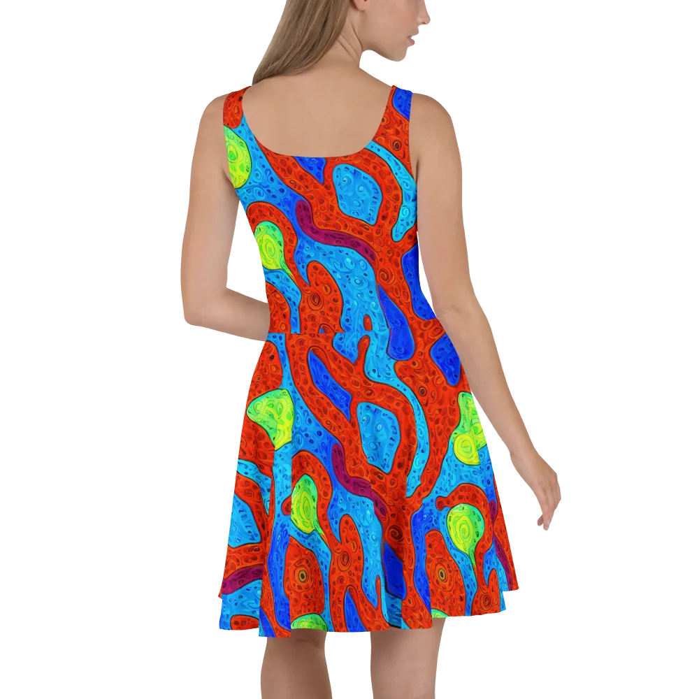 Amoeba Arcade on Skater Dress — Back