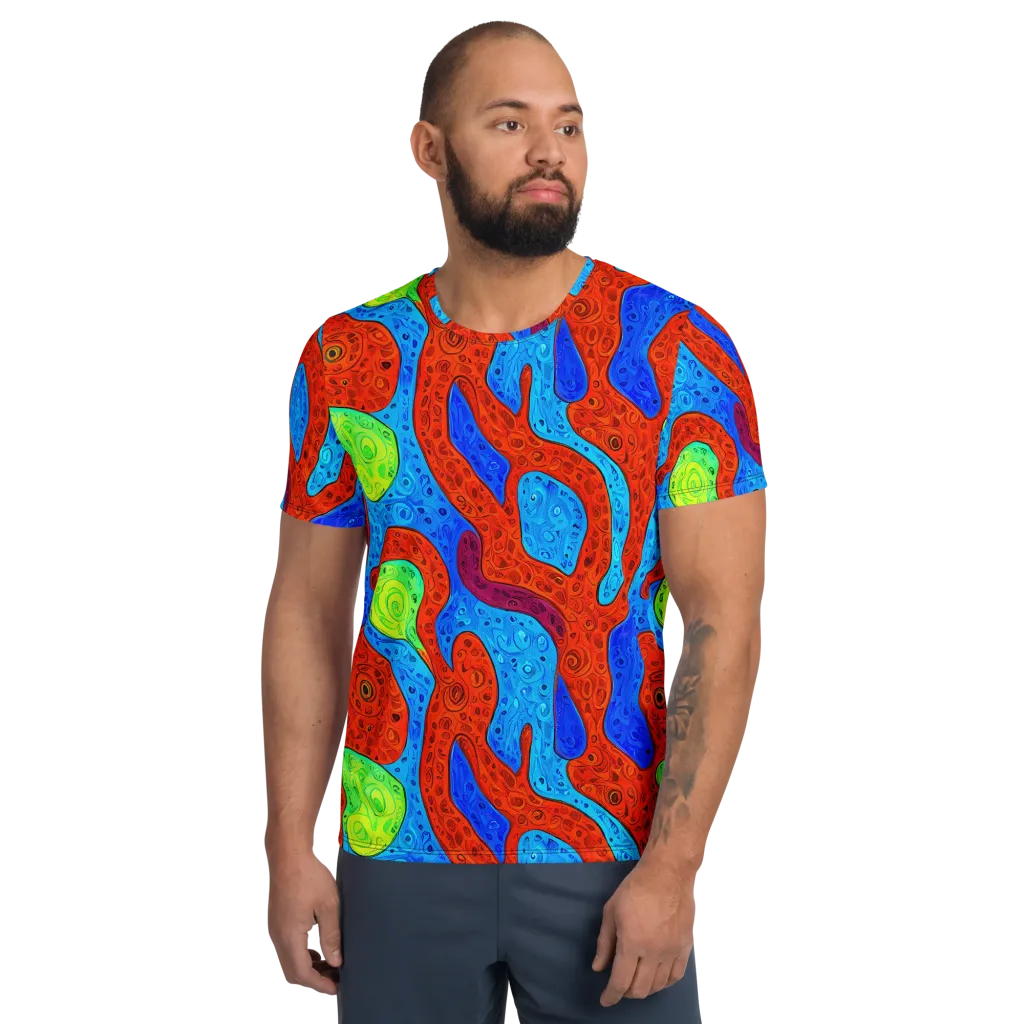 Amoeba Arcade on Men's Athletic T-Shirt — Front
