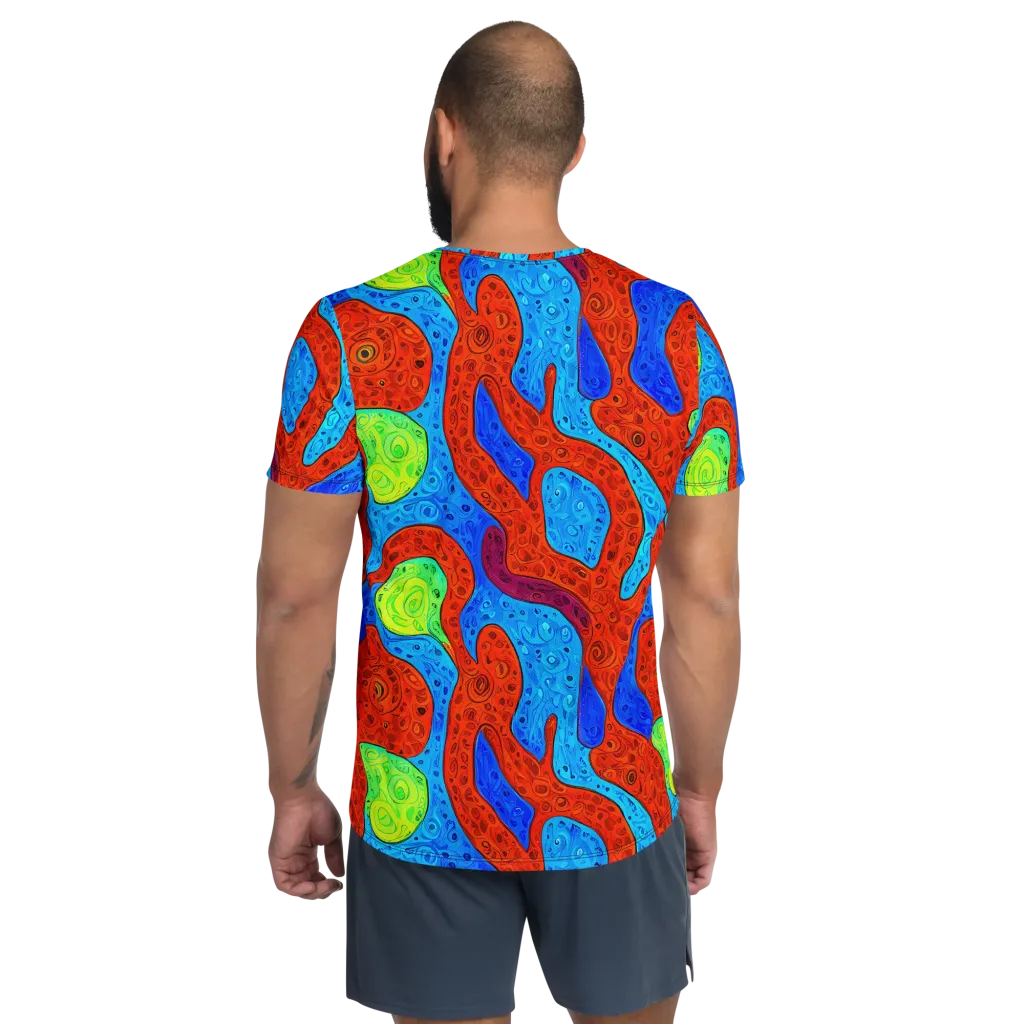 Amoeba Arcade on Men's Athletic T-Shirt — Back
