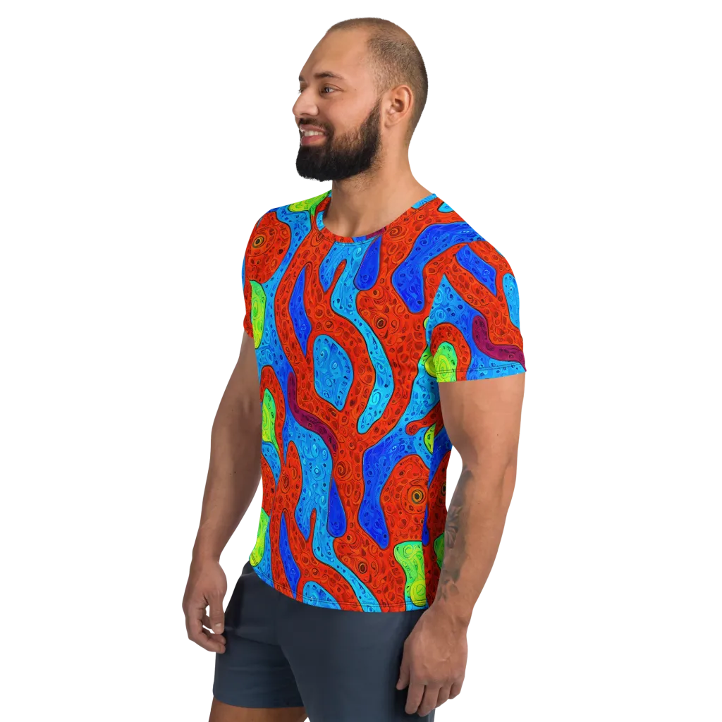 Amoeba Arcade on Men's Athletic T-Shirt — Left