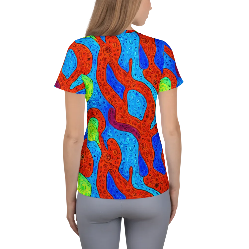 Amoeba Arcade on Women's Athletic T-Shirt — Back