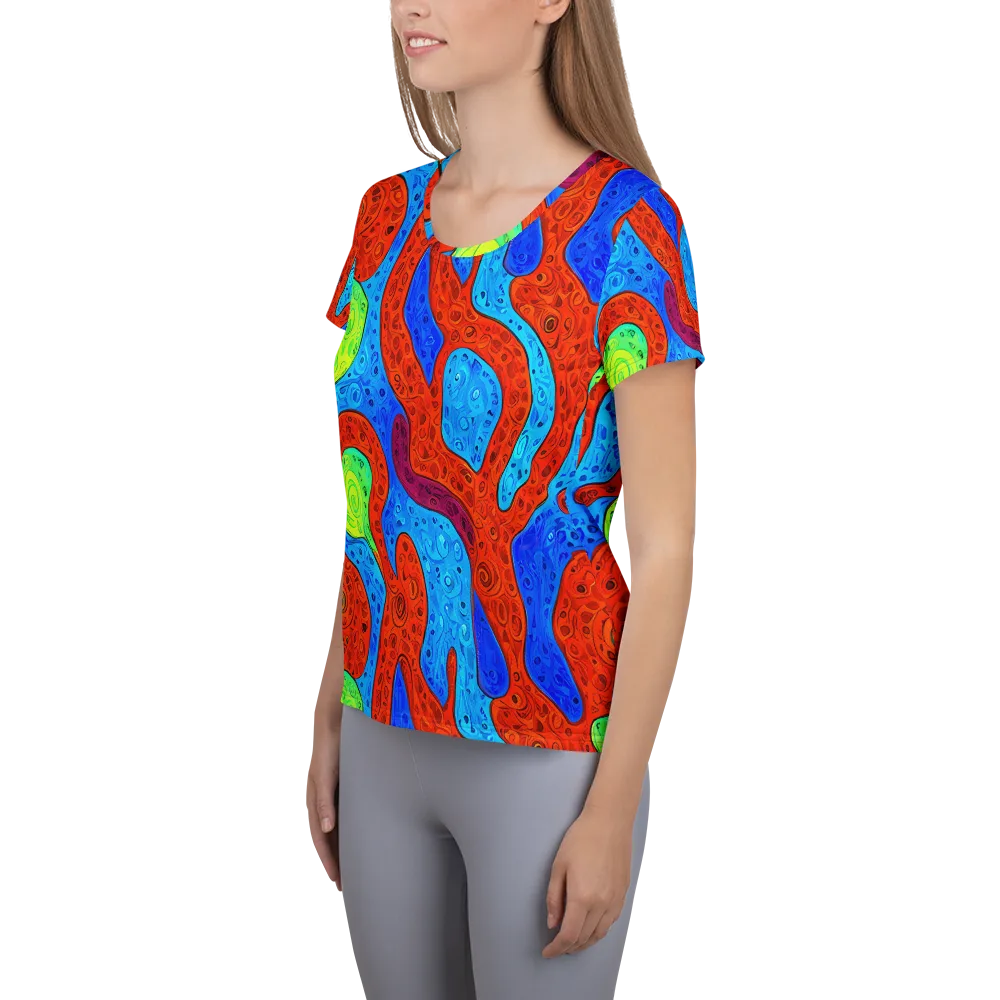 Amoeba Arcade on Women's Athletic T-Shirt — Left