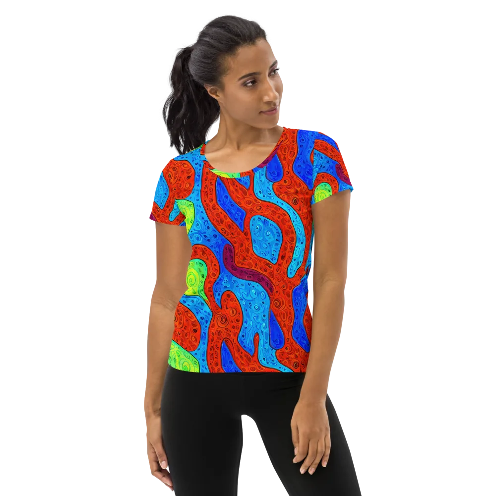 Amoeba Arcade on Women's Athletic T-Shirt — Front