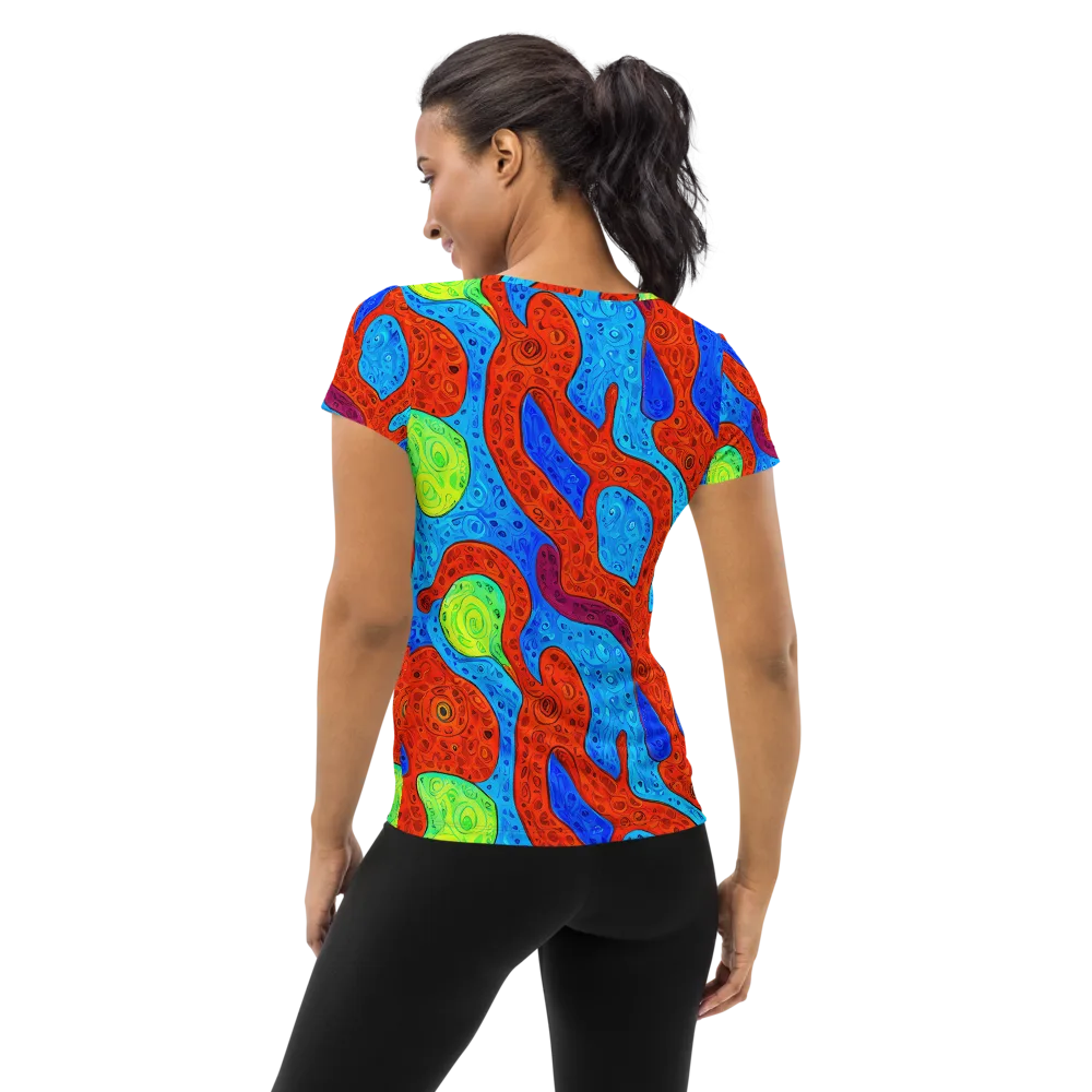Amoeba Arcade on Women's Athletic T-Shirt — Back