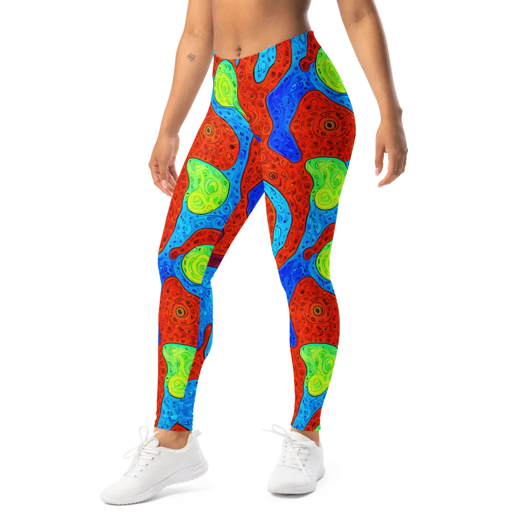Amoeba Arcade on Leggings — Left Front
