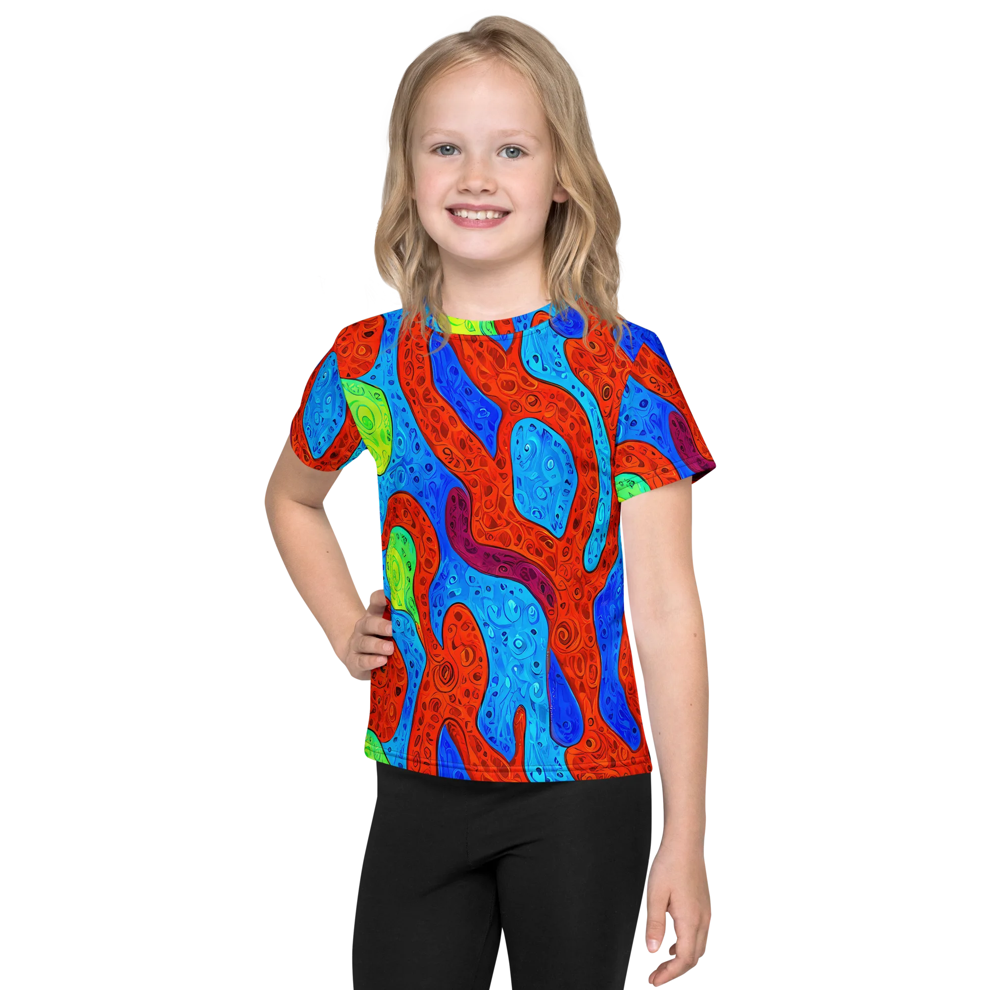 Amoeba Arcade on Kids Crew Neck T-Shirt — Front