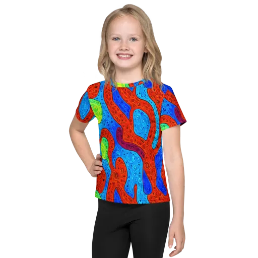 Amoeba Arcade on a Kids Crew Neck T-Shirt