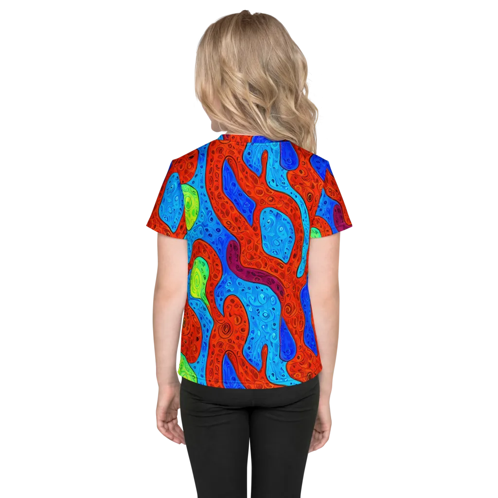 Amoeba Arcade on Kids Crew Neck T-Shirt — Back