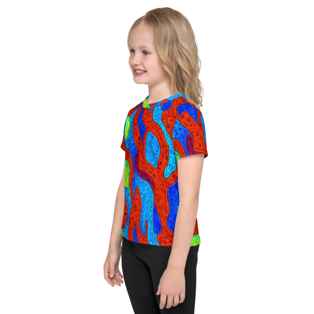 Amoeba Arcade on Kids Crew Neck T-Shirt — Left