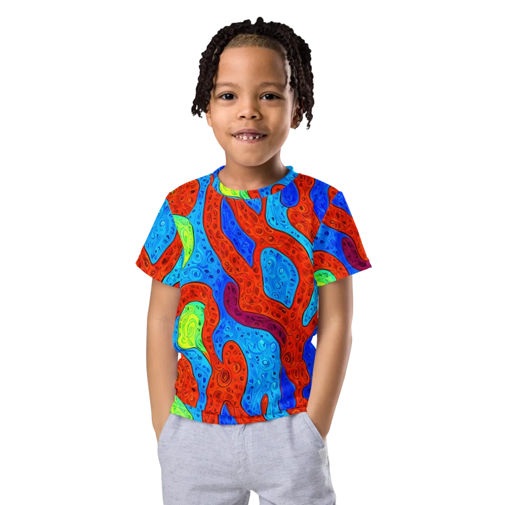 Amoeba Arcade on Kids Crew Neck T-Shirt — Front
