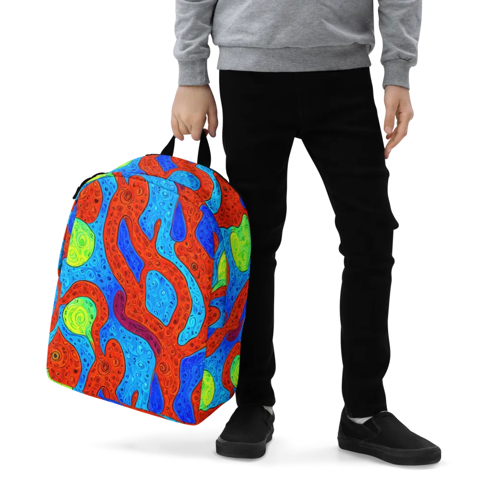 Amoeba Arcade on Minimalist Backpack — Zoomed-in