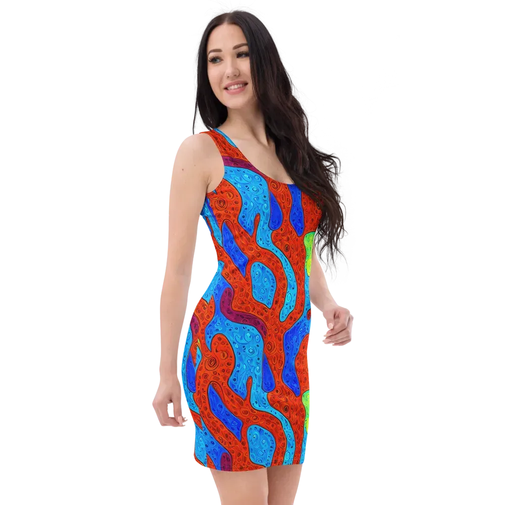 Amoeba Arcade on Bodycon Dress — Right Front