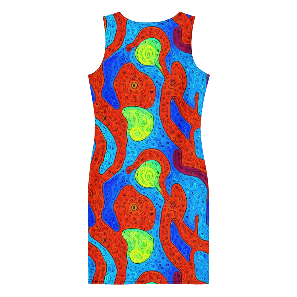 Amoeba Arcade on Bodycon Dress — Back