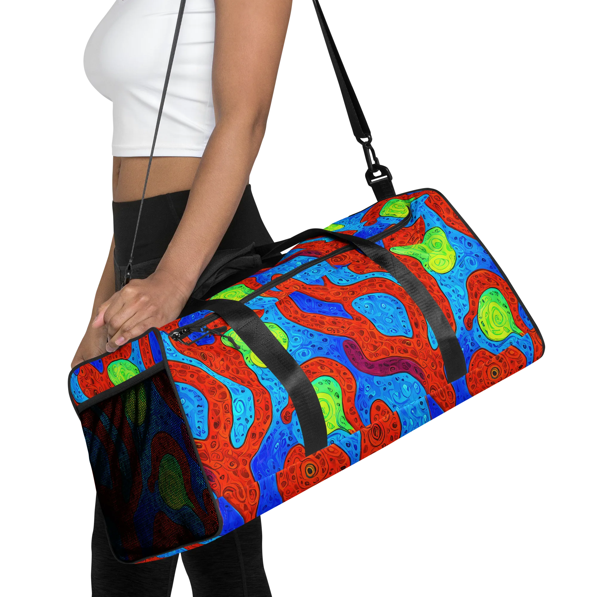 Amoeba Arcade on Duffle Bag — Front