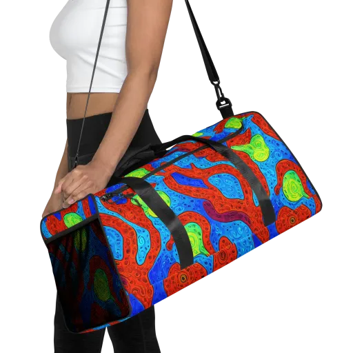 Amoeba Arcade on a Duffle Bag