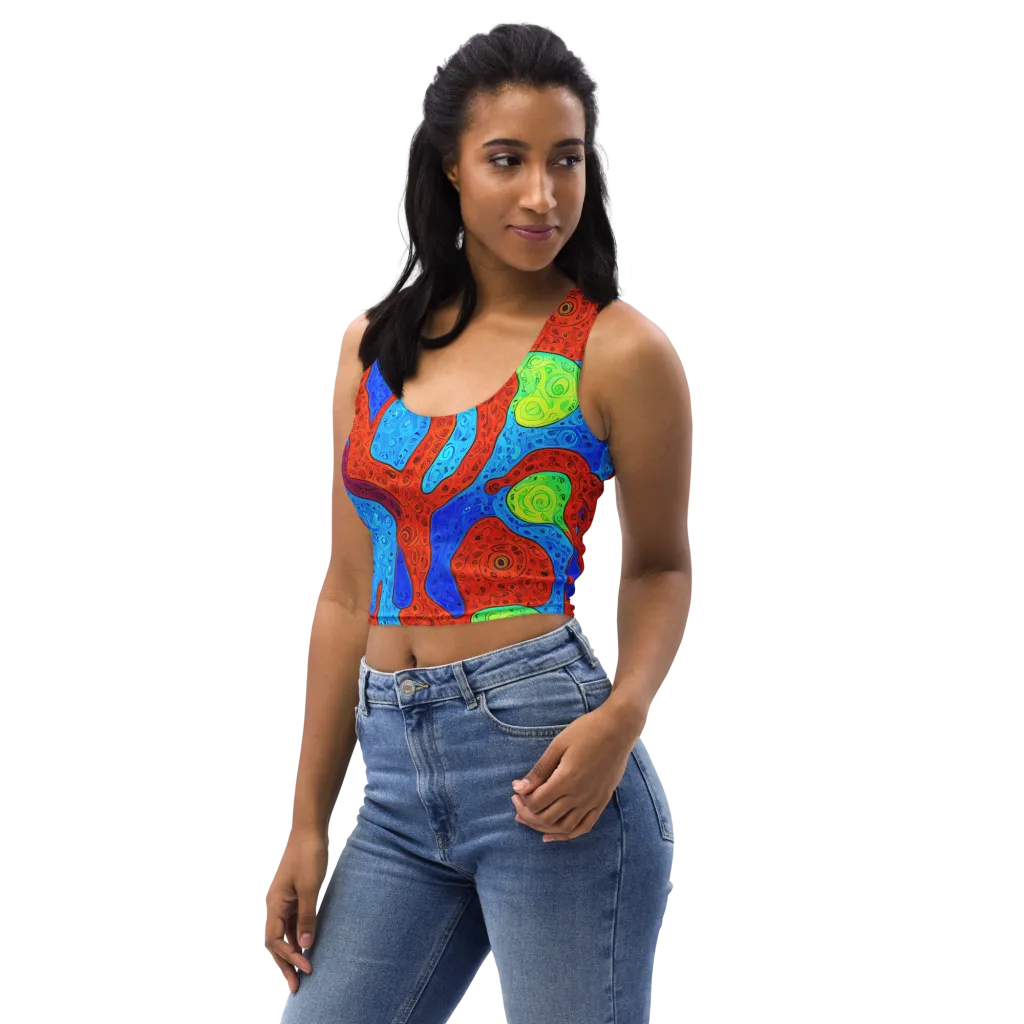 Amoeba Arcade on Crop Top — Left Front