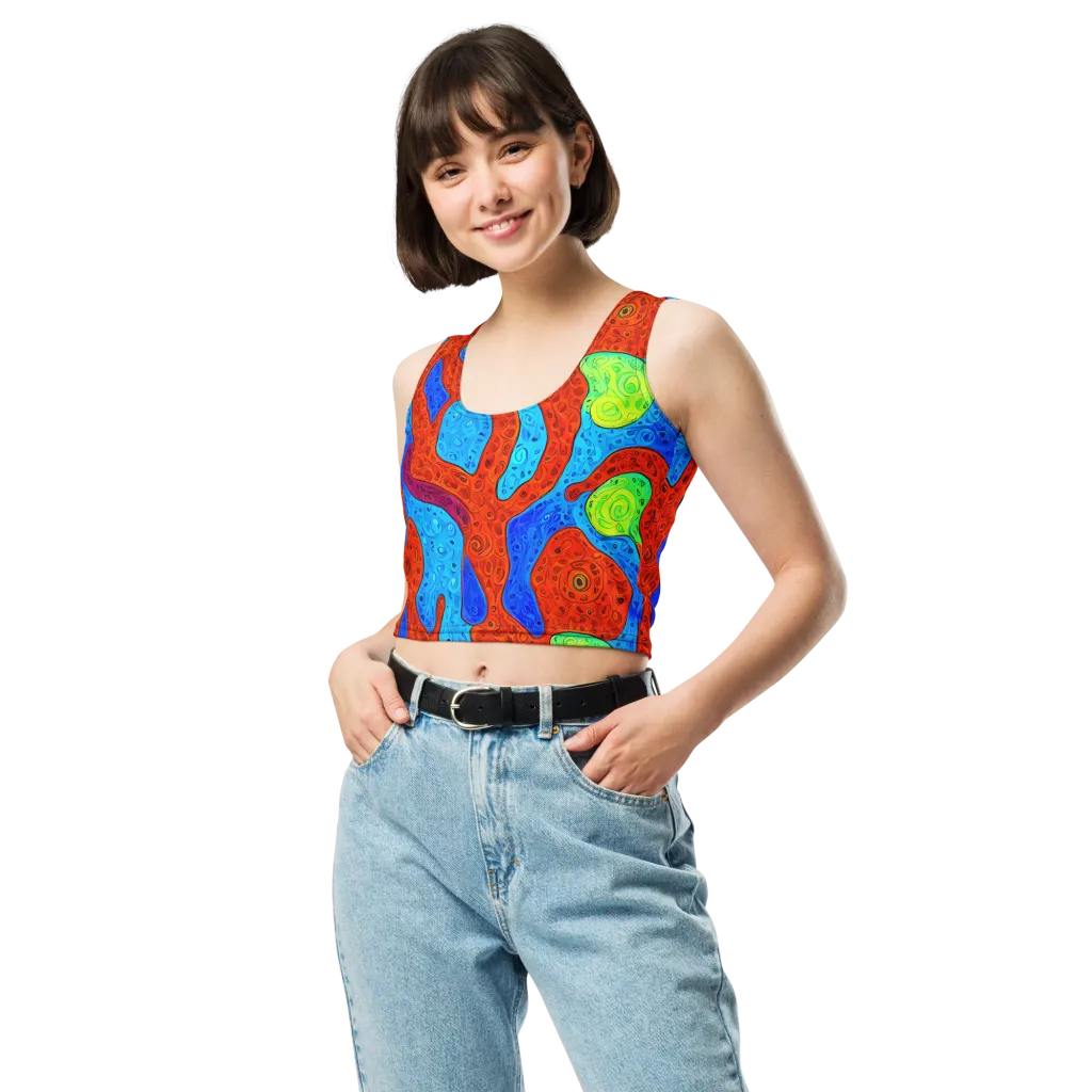 Amoeba Arcade on Crop Top — Front