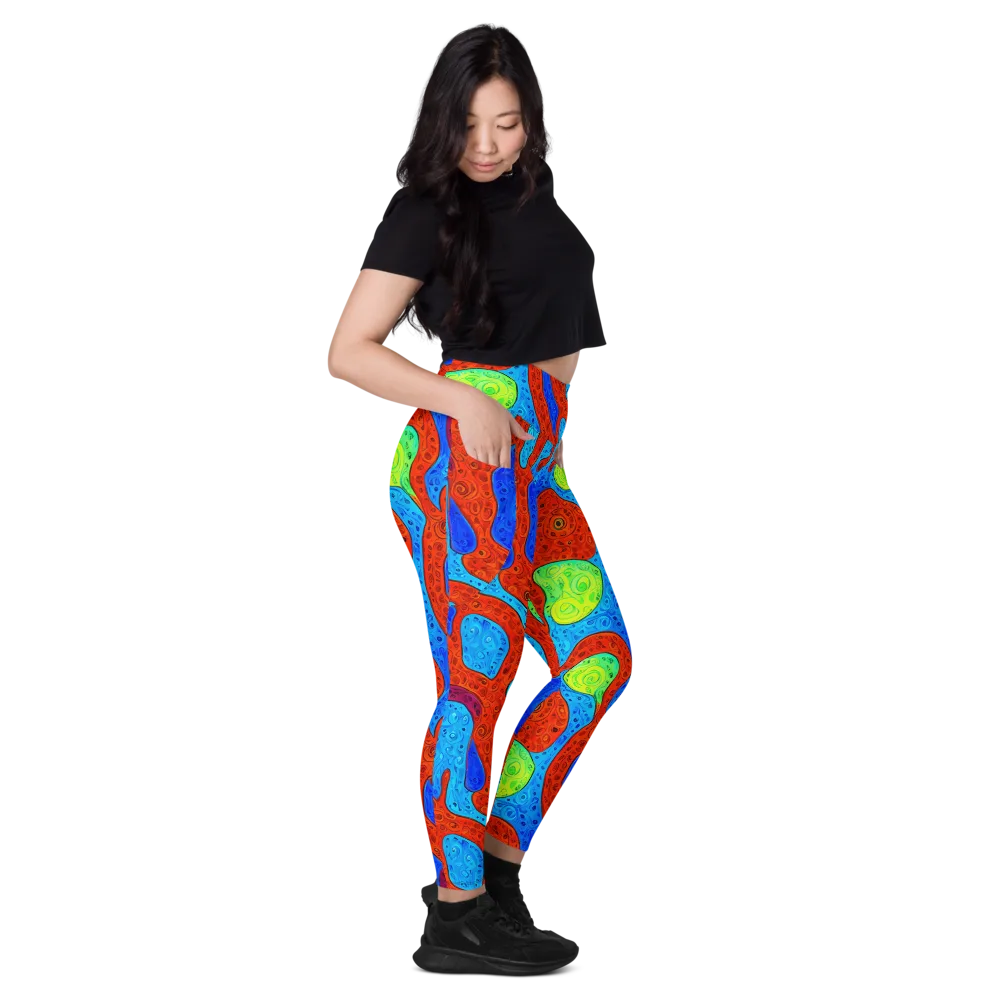 Amoeba Arcade on Leggings with Pockets — Right