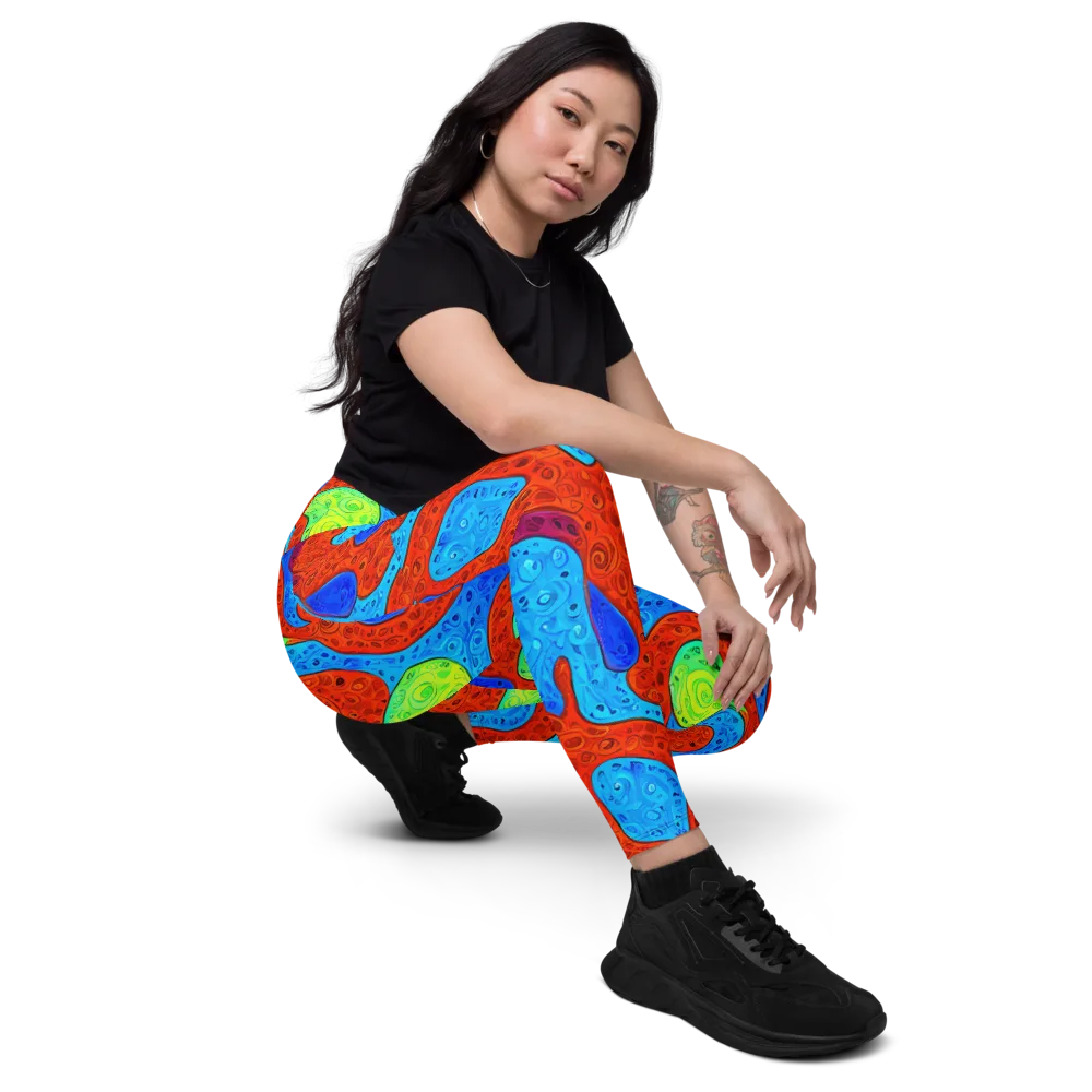 Amoeba Arcade on Leggings with Pockets — Right Front