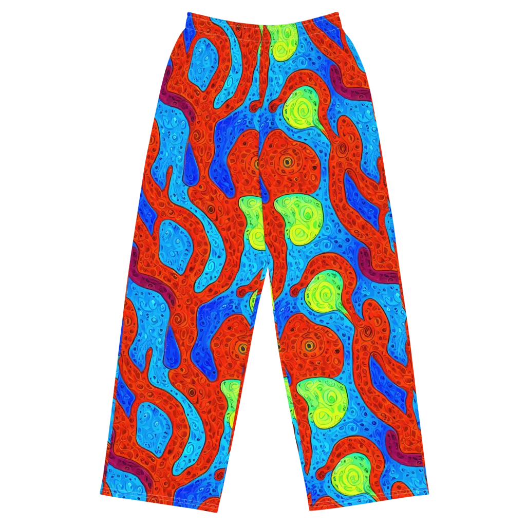 Amoeba Arcade on Wide-Leg Pants — Front