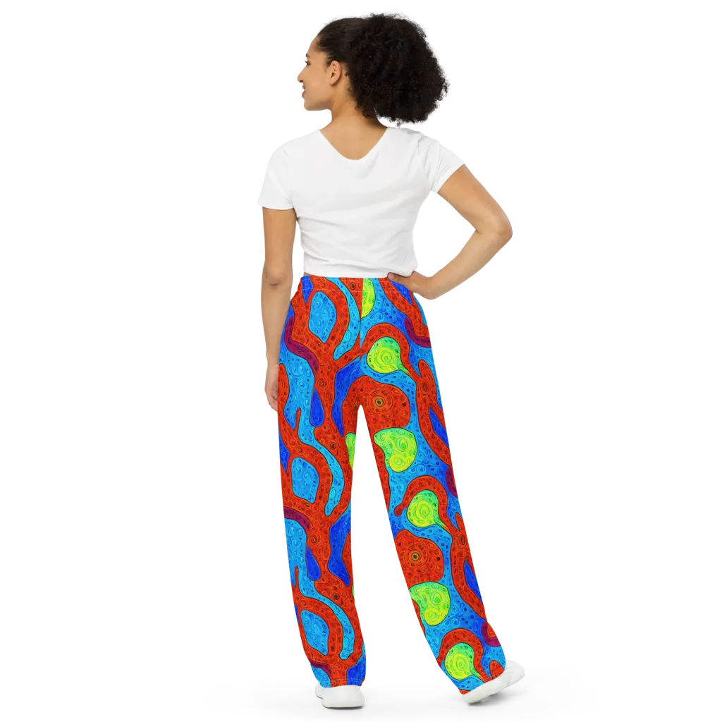 Amoeba Arcade on Wide-Leg Pants — Back