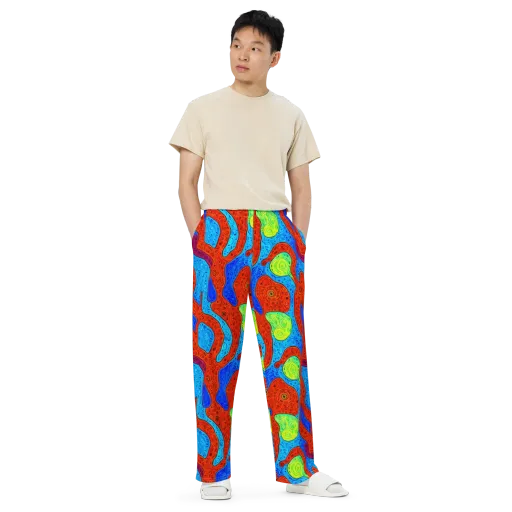Amoeba Arcade on a Wide-Leg Pants
