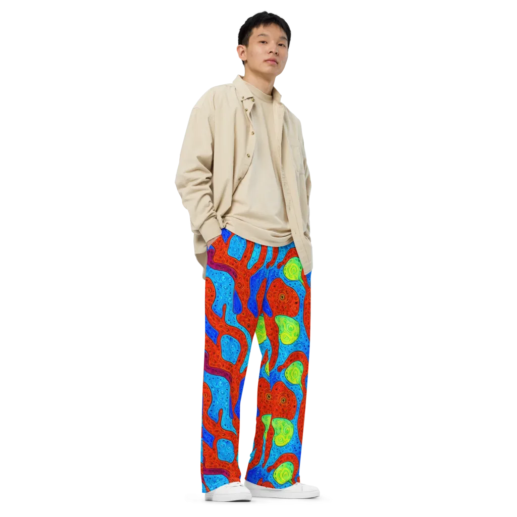 Amoeba Arcade on Wide-Leg Pants — Right Front