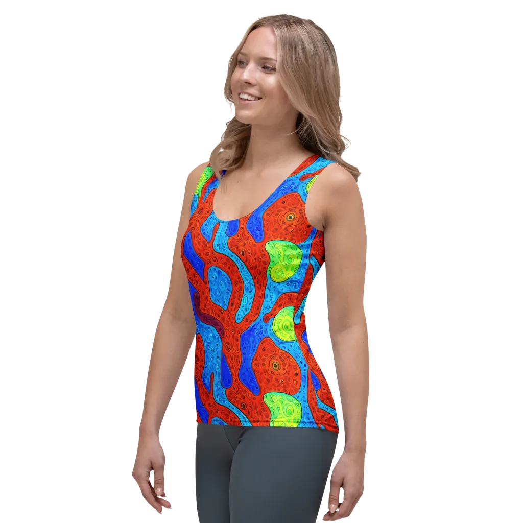 Amoeba Arcade on Women's Tank Top — Left Front