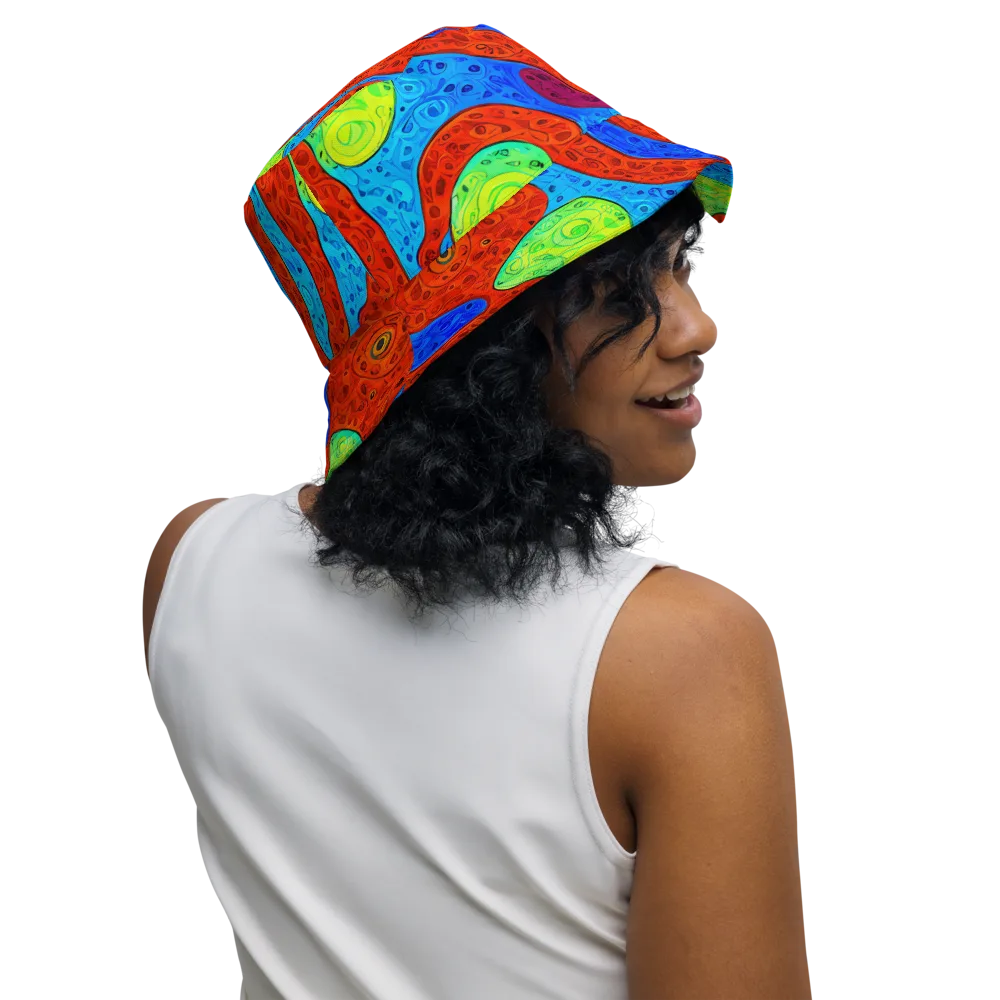 Amoeba Arcade on Reversible Bucket Hat — Right Outside