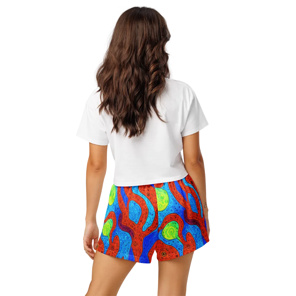 Amoeba Arcade on Women's Pajama Shorts — Back