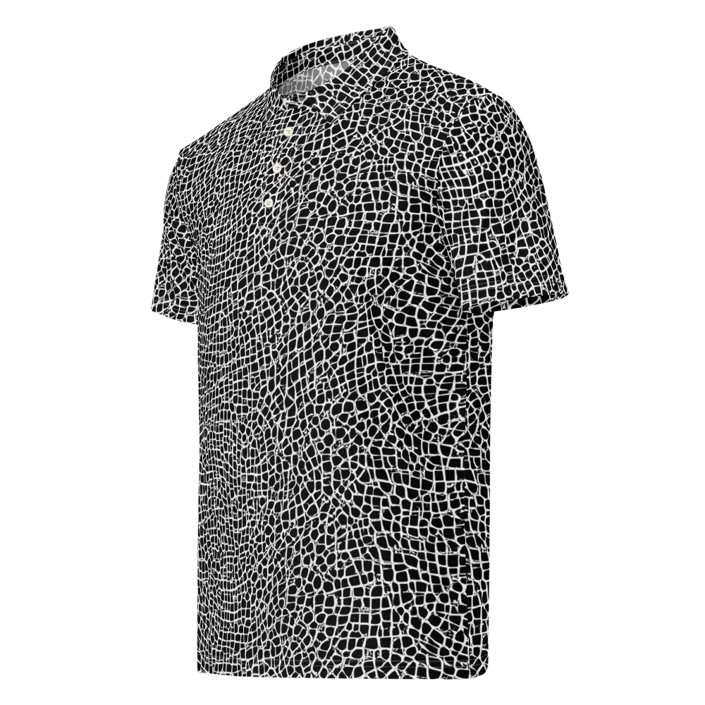 Lacquer Grid on Men's Slim Fit Polo Shirt — Left Front