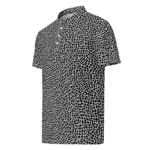 Lacquer Grid on a Men's Slim Fit Polo Shirt