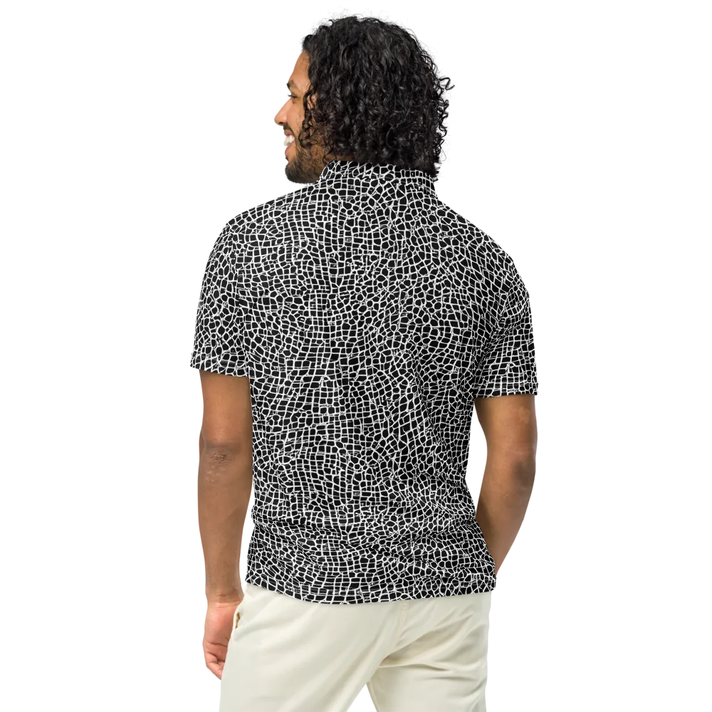 Lacquer Grid on Men's Slim Fit Polo Shirt — Back