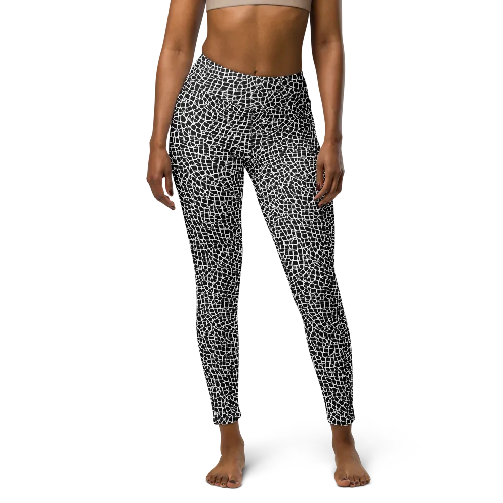 Lacquer Grid on Yoga Leggings — Front