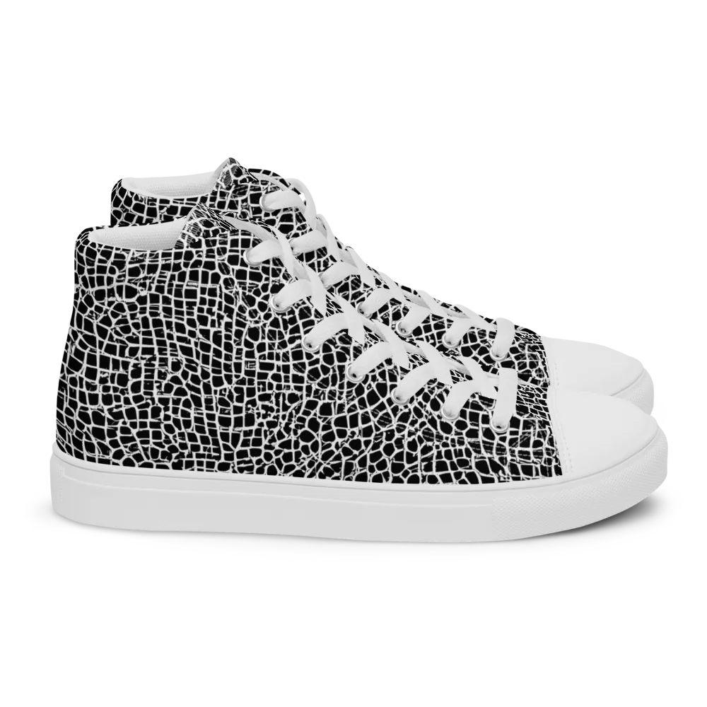 Lacquer Grid on Women's High Top Canvas Shoes — Right