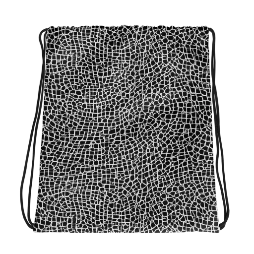 Lacquer Grid on a Drawstring Bag