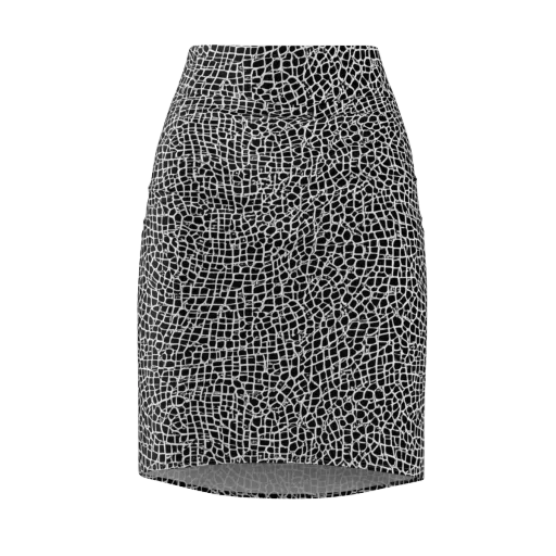 Lacquer Grid on a Pencil Skirt