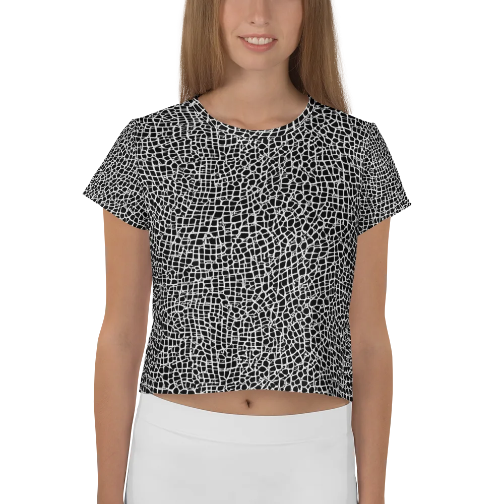 Lacquer Grid on Crop Tee — Front