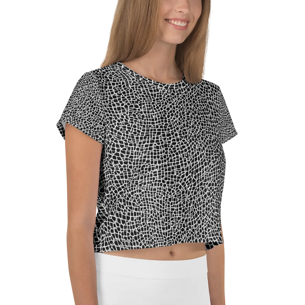 Lacquer Grid on Crop Tee — Right