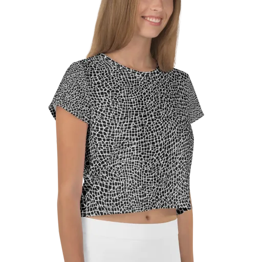 Lacquer Grid on a Crop Tee